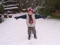 Tom enjoying the April snow
